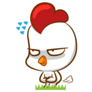 💨 pollo, arrabbiato, cartone animato, uccello, animale whatsapp sticker