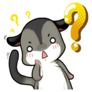 ❓ 혼란스러움, 질문, 동물, 귀여운, 스티커 whatsapp sticker