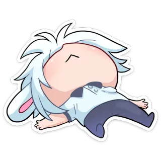 🤪 Dessin animé, Endormi, Anime, Kawaii, Chibi telegram sticker