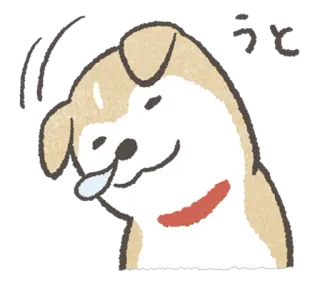 😪 ウト cachorro, sonolento, fofo, animal, japonês whatsapp sticker
