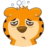 🥴 Мультик, Животное, Тигр, Грустный, Расстроенный, Уставший telegram sticker