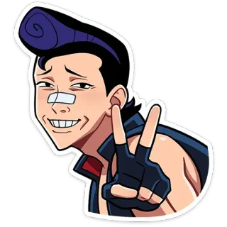✌ アニメ, ステッカー, 漫画, キャラクター, ピースサイン telegram sticker