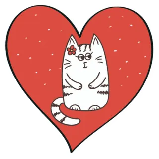 😍 แมว, หัวใจ, สติกเกอร์, ดอกไม้, แมวการ์ตูน whatsapp sticker
