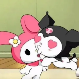 😘 My Melody Sanrio, Kuromi, Anime, Desenho animado, Kawaii, Fofo whatsapp sticker