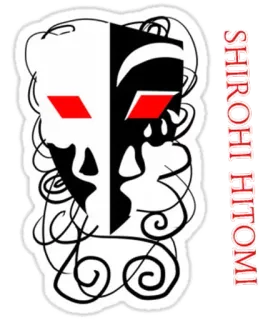 🌱 SHIROHI HITOMI sticker, shirohi hitomi, skull, face, black and white, design telegram sticker