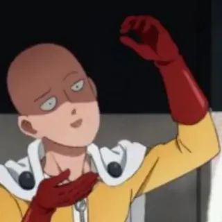 🤏 Saitama One-Punch Man Anime, Saitama, One Punch Man, Eroe, Divertente, Calvo, Personaggio telegram sticker