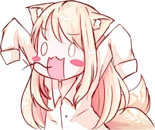 😃 อนิเมะ, น่ารัก, สุนัขจิ้งจอก, ผู้หญิง, คาวาอิ telegram sticker