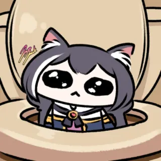 🥺 кот, туалет, аниме, мультфильм whatsapp sticker