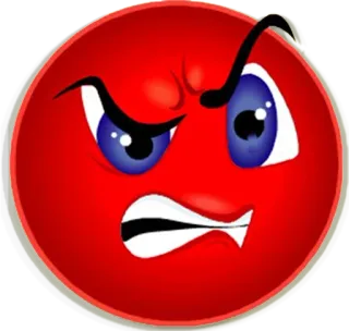 😡 bravo, vermelho, emoji, desenho animado, rosto telegram sticker
