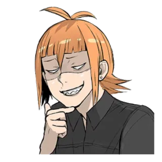 😏 Anime, Manga, Rambut oranye, Karakter, Seringai, Seni telegram sticker