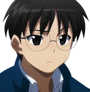 😕 アニメ, メガネ, 男の子, ポートレート, キャラクター, 漫画 telegram sticker