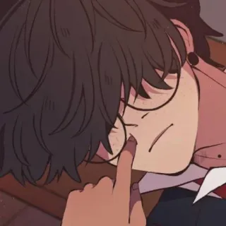 💗 캐릭터, 안경, 손가락, 애니메이션, 인물 사진 telegram sticker
