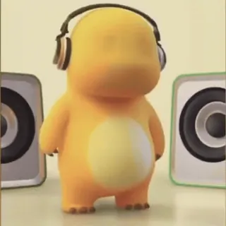 🤾‍♂ dinosaur, headphones, speakers, music, cute, cartoon whatsapp sticker