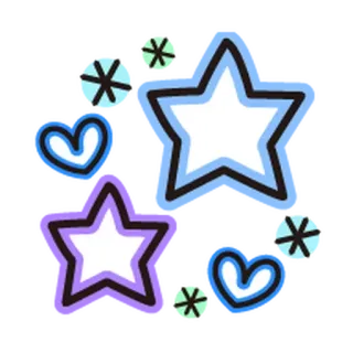 ❤️ star, heart, sparkle, cute, sticker, cartoon, illustration whatsapp sticker