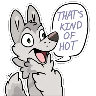 🔥 THAT'S KIND OF HOT wolf, cartoon, dier, uitdrukking telegram sticker