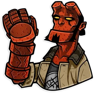👋 Hellboy Hellboy, BD, Démon, Main droite de la destruction, Super-héros, Monstre, Film telegram sticker