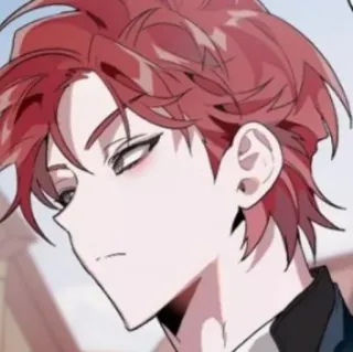 🥀 Anime, Manga, pelo rojo, retrato, personaje, ilustración telegram sticker
