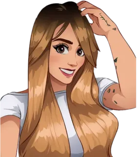 🙆‍♀ Happiness mujer, dibujo animado, chica, felicidad, persona, arte telegram sticker
