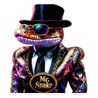 🐸 Mr. Snake schlange, cartoon, figur, gangster, tier, reptil telegram sticker