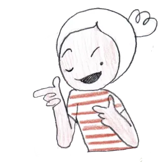 👈 dibujo animado, personaje, señalando, ilustración, dibujo telegram sticker