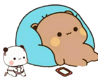 🐻 Panda, Bär, Niedlich, Cartoon, Tier, Digitale Kunst, Entspannend, Sitzsack telegram sticker