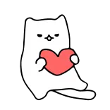 ❤️ gato, corazón, amor, pegatina, animal, lindo telegram sticker