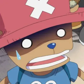 😰 Tony Tony Chopper One Piece animé, dessin animé, effrayé, Chopper, One Piece telegram sticker