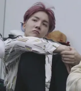 😟 người, ngồi, trong nhà, j-hope, bts, k-pop, nam telegram sticker