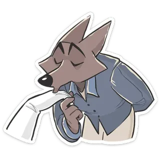 😘 wolf, anthropomorphic, formal, sticker, cartoon, animal telegram sticker
