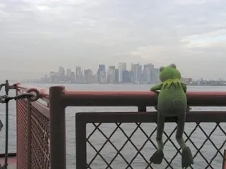 🌟 Kermit Kermit der Frosch, Muppets, New York City, Manhattan, Frosch, Puppe, Stadtbild whatsapp sticker