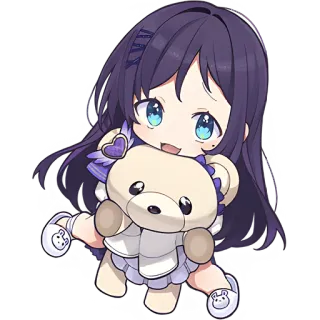 ☺️ Аниме, Чиби, Каваи, Милый, Персонаж, Плюшевый мишка telegram sticker