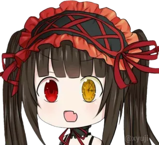 😲 Kurumi Tokisaki Date A Live Anime, Kurumi Tokisaki, Date a Live, Chibi, Anime Mädchen telegram sticker