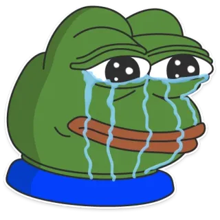 🐸 Pepe the Frog 佩佩蛙, 表情包, 难过, 哭泣, 青蛙, 网络文化, 角色 telegram sticker
