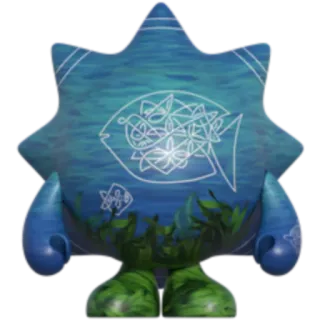 🇻🇺 ปลา, ทะเล, สีฟ้า, สัตว์น้ำ, น้ำ, สาหร่ายทะเล, ภาพประกอบ telegram sticker