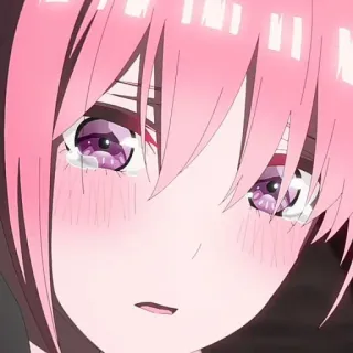 🦊 Anime, Llorando, Chica, Pelo rosa, Triste, Emocional telegram sticker