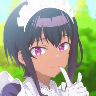 ☝️ anime, maid, girl, purple eyes, anime girl telegram sticker