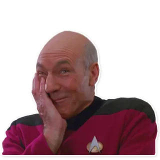 🤦‍♂️ Jean-Luc Picard Star Trek: The Next Generation star trek, picard, captain, facepalm, tv show telegram sticker
