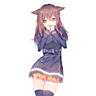 😱 anime, catgirl, cute, ears, girl, illustration telegram sticker