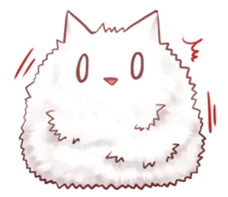 🙀 gato, esponjoso, lindo, animal, dibujos animados, pegatina whatsapp sticker