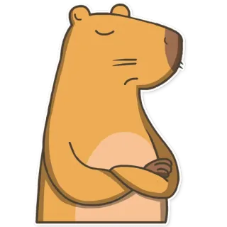 ☹ Капибара, Животное, Млекопитающее, Мультфильм whatsapp sticker