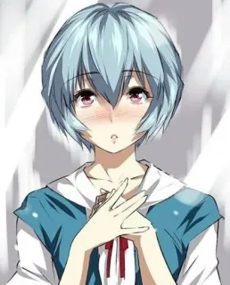 🌟 Rei Ayanami Neon Genesis Evangelion Anime, Cartoon, Mädchen, Evangelion, Rei Ayanami, Charakter telegram sticker