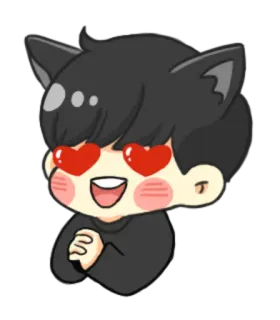 😍 Kartun, Telinga kucing, Mata hati, Lucu, Gaya anime whatsapp sticker