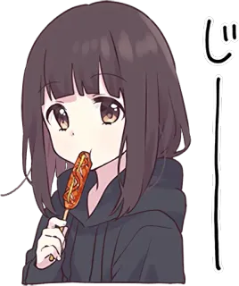 🌭 じ anime, girl, food, cute, japanese telegram sticker
