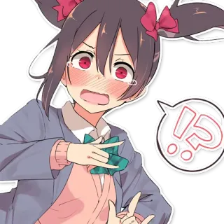 😱 Anime, Weinend, Schockiert, Schulmädchen, Ausruf telegram sticker