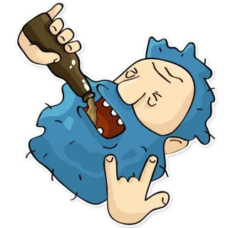 🤘 Drinken, Rock, Bier, Cartoon, Feest, Viering telegram sticker