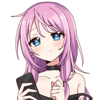 🔮 chica anime, lindo, pegatina, ilustración telegram sticker