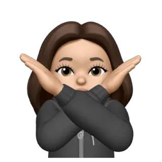 ❌ não, pare, x, mãos, cruzadas, negativo telegram sticker