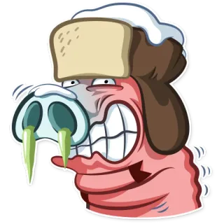 ❄ schwein, tier, cartoon, figur, winter, mütze telegram sticker