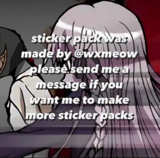 🌟 sticker pack was
"
made by @wxmeow
please send me a
message if you
want me to make
more sticker packs telegram sticker