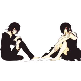 😎 Anime, Manga, Arte, Coppia, Triste telegram sticker